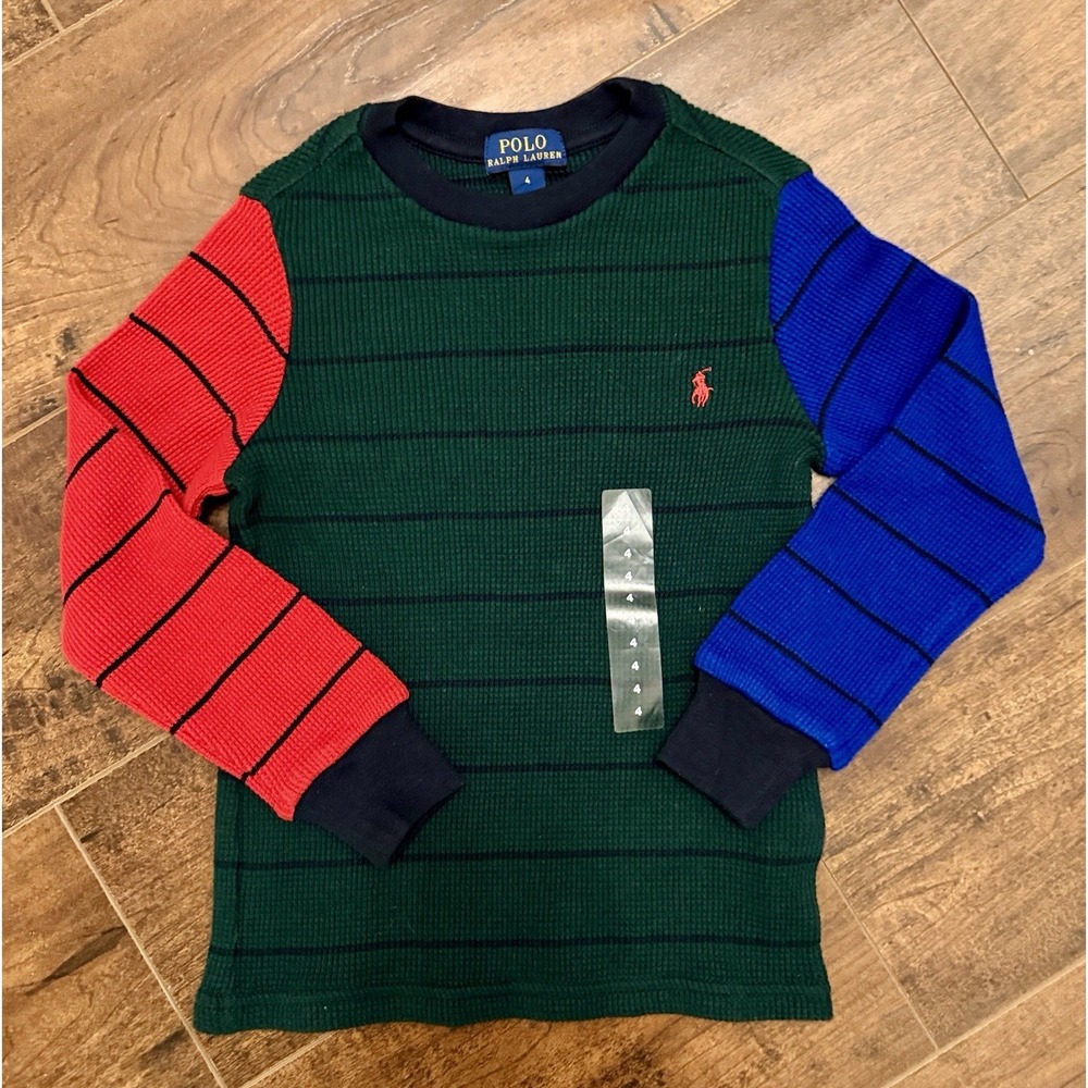 Polo Ralph Lauren Waffle-Knit Long Sleeve Thermal Shirt – Boys Size 4 – NWT
